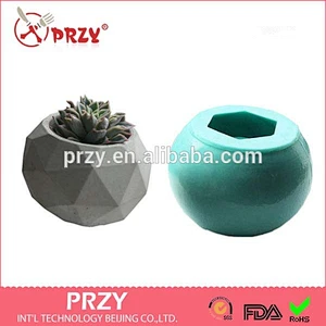 PRZY hot sale flower pot Mold Silicone Concrete Planter Molds 3d vase concrete Soap Mould
