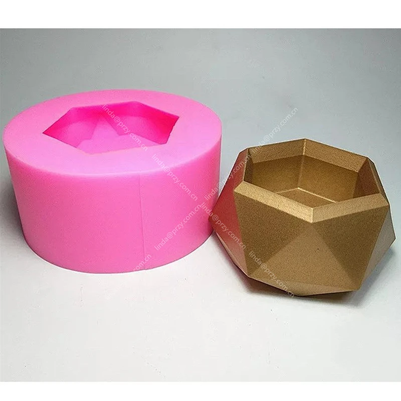 Geometry Flower Pot Cement Silicone Mould Resin Home decoration mold Concrete Candlestick mold