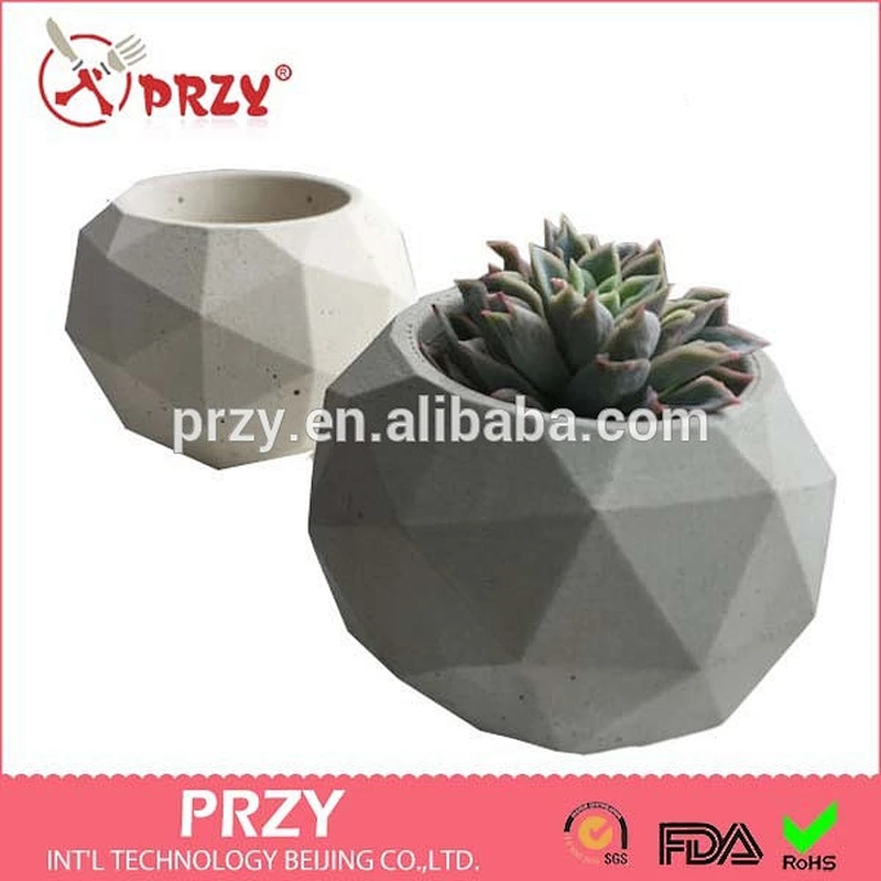 PRZY hot sale flower pot Mold Silicone Concrete Planter Molds 3d vase concrete Soap Mould