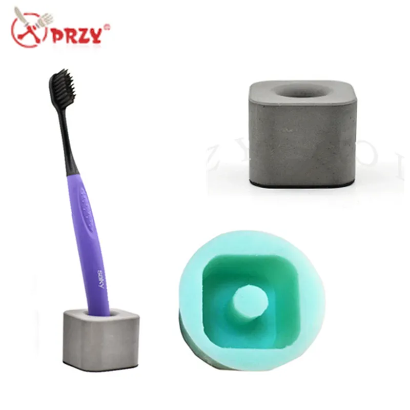 Mini cement toothbrush holder molds silicone concrete life supplies pen holders silicone mould