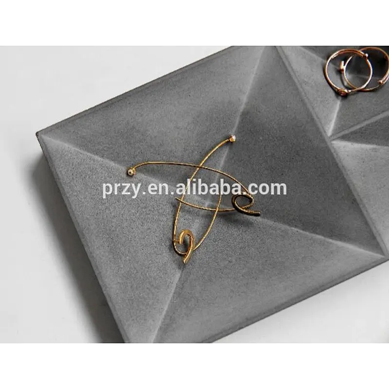 PRZY 2018 new cement Inverted Cone Decorative Tray silicone molds Jewelry Display Plates silicone Molds for Concrete