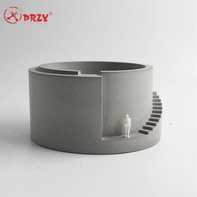 Simple round stair cement flowet pot molds silicone concrete planter mould silicone desk decoration molds