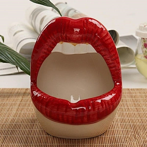 Cute Cement cartoon ashtray Mold creative lips Ceramic ashtray decoration silicone Molds