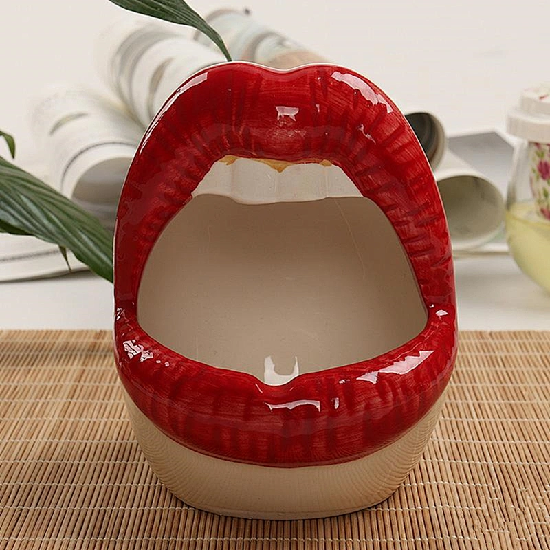 Cute Cement cartoon ashtray Mold creative lips Ceramic ashtray decoration silicone Molds