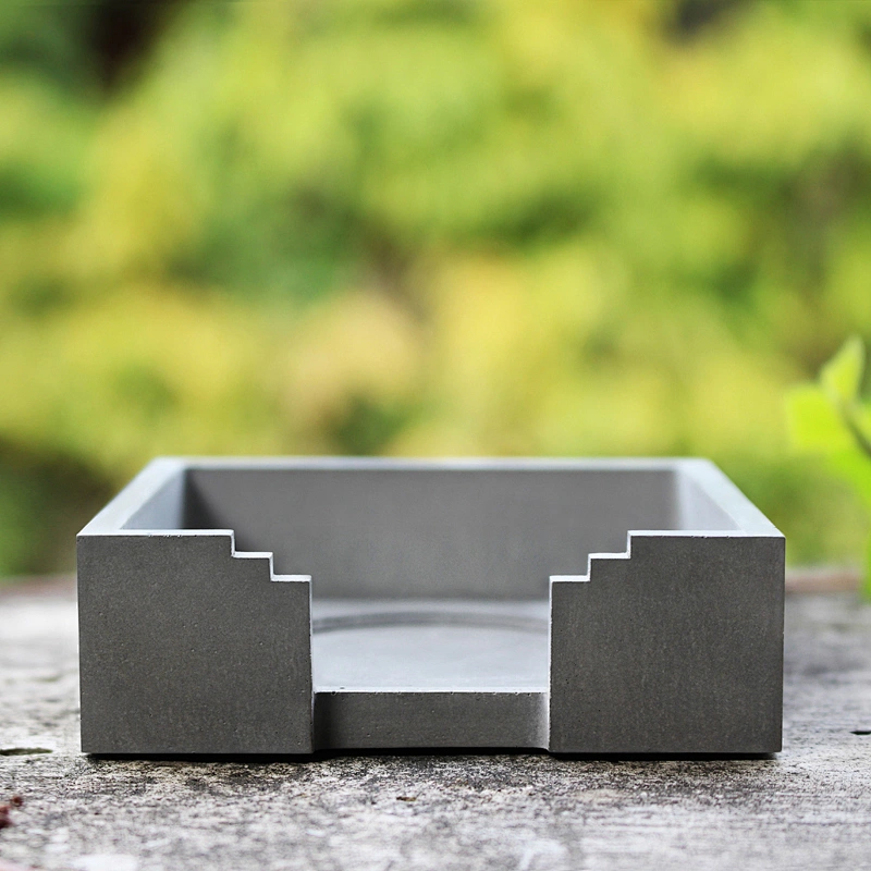 S9175 concrete tray molds notepaper holder moulds silicon forms for office desk decoration holder silicon ashtray mold