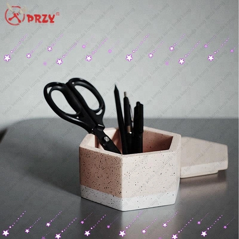Original Silicone cement storage pot mold Nordic hexagonal pen holder Home decoration Molds