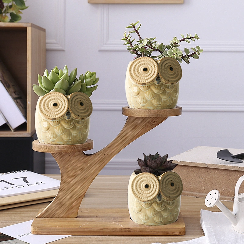 Cement mini  Owl flower pot Mold silica Concrete personality Vase pot molds for ceramics office decorations