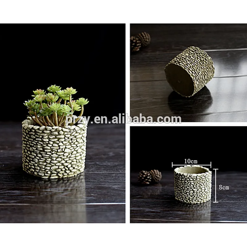 S5035 SILICONE MOLLD Creative handmade ceramic cement imitation stone multi-meat green flower pots desktop pots 3D VASE mold