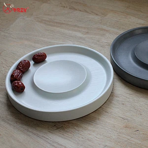 Retro Cement flower pot tray molds fruit dish forms silicone handmade office concrete decorations molds