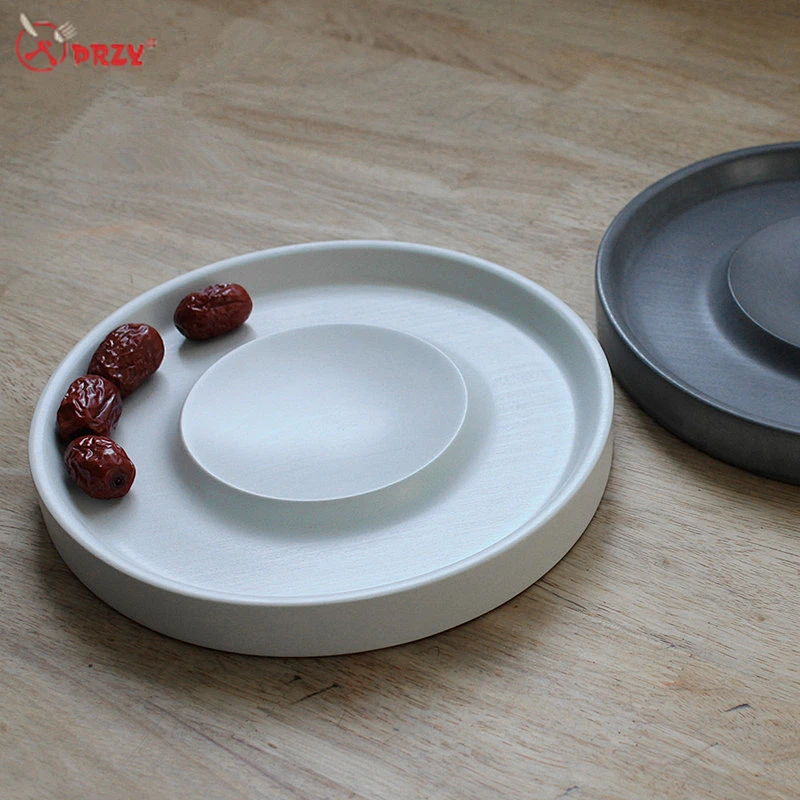 Retro Cement flower pot tray molds fruit dish forms silicone handmade office concrete decorations molds