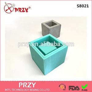 3D Cube type Candle Pot silicone moulds concrete Vase Silicone Molds for Concrete