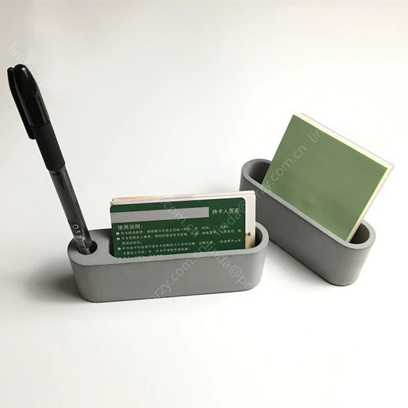 PRZY Concrete pen holder mould Desk decoration mold Silicone Cement business card holder Molds