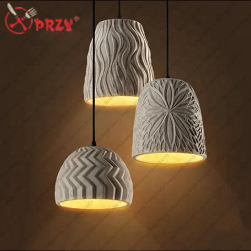 PRZY creative silicone Cement Art chandeliers molds simple Pattern Cement Lampshade silicone Moulds