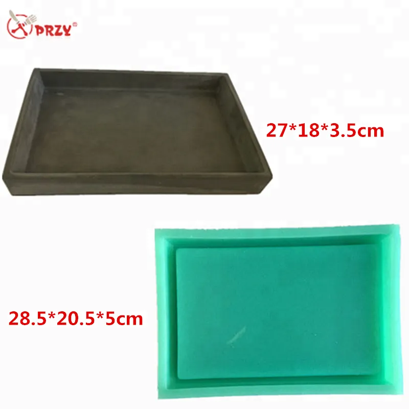 Home large rectangle Cement bathroom tray molds Silicone Concrete Candle Fruit Plate silicone mold