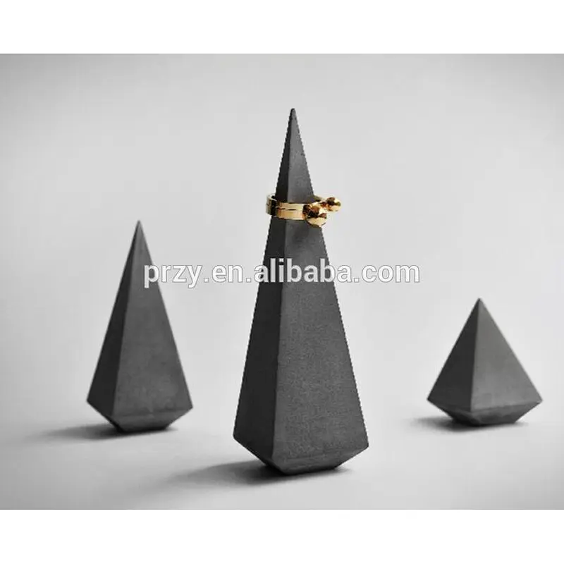 PRZY 2018 new Cement cone rings holder silicone molds jewelry display stand molds for concrete Nordic
