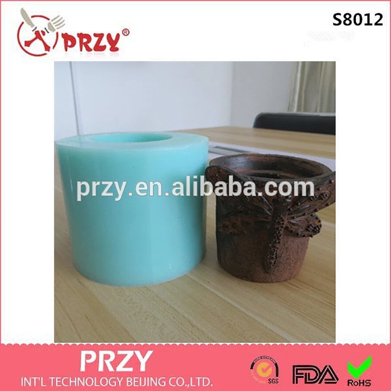 Creative dragonfly pattern Silicone vase molds concrete 3d candle pot silicone Mould