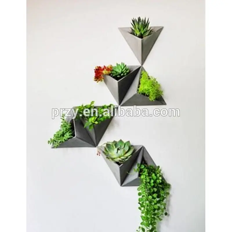 przy 2018 new Nordic triangular cement flowerpots molds succulent plants vase silicone mold for concrete