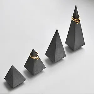 cement square cone holder Molds concrete jewelry display Mould decoration silicone molds