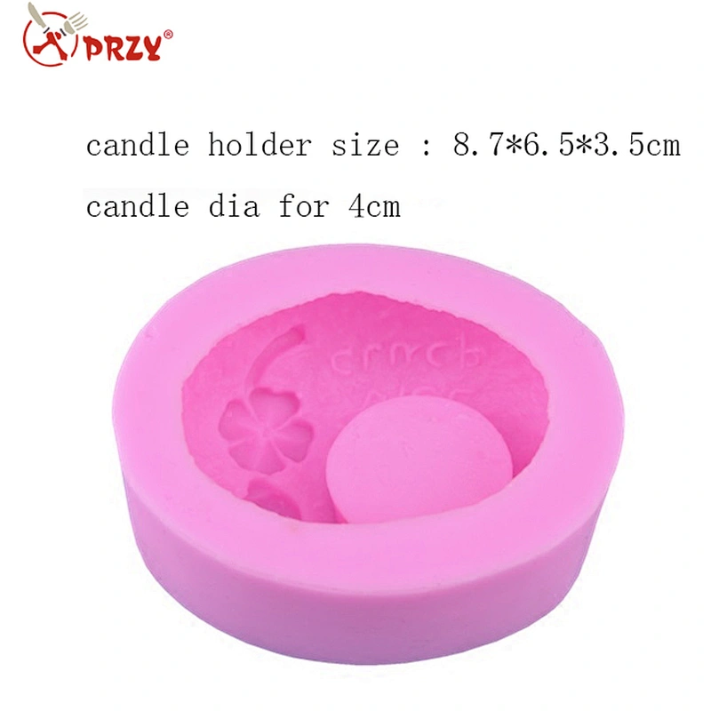 Ladybug and flower candlestick mold DIY candle holder mold silicone molds for cement concrete