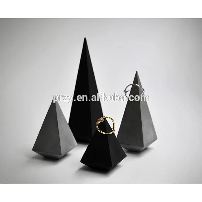 PRZY 2018 new Cement cone rings holder silicone molds jewelry display stand molds for concrete Nordic