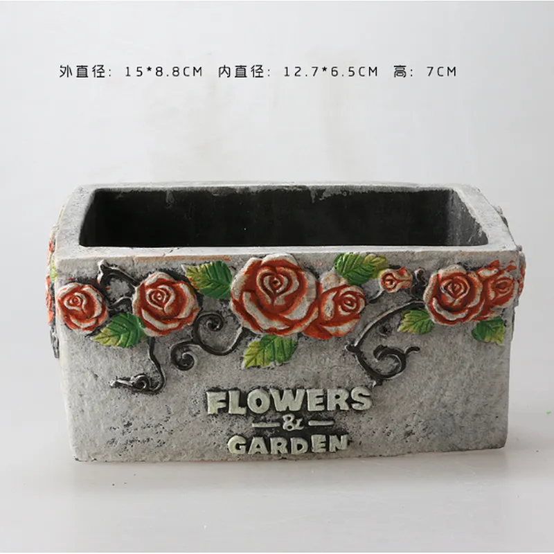Rose Cement Concrete Flower Pot Industrial DIY Silicone Mould