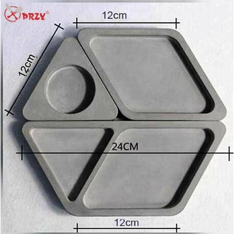 New 3pcs/set silicone cement fruit holder tray mold ashtray concrete jewelry display plate silicone mould