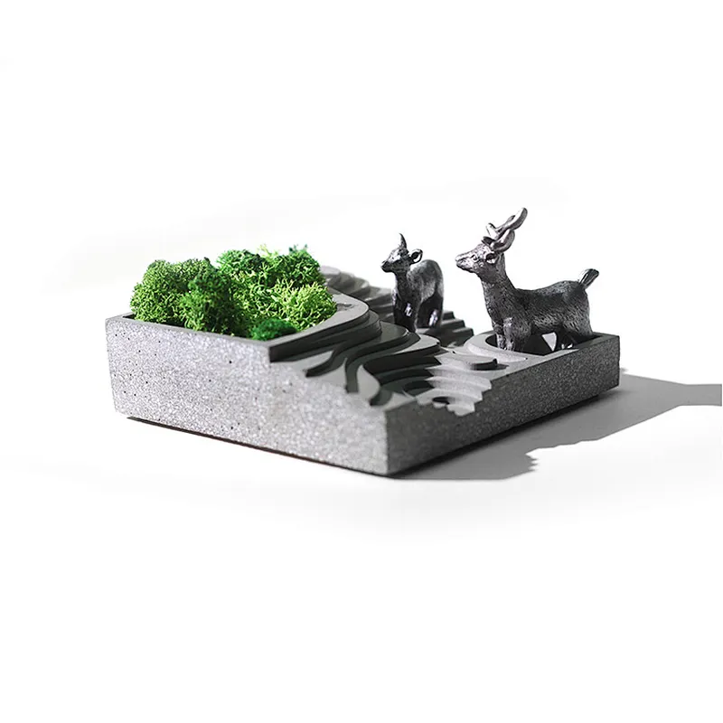 S9071 silicone mold Cement molds terraces concrete Terraced fields muti-meat flower planter mould for home decorations