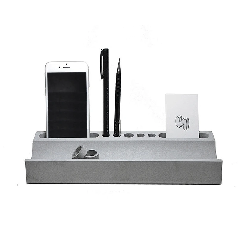 Cement pen holder mould Silicone concrete phone Holder mold Office simple card holders Molds