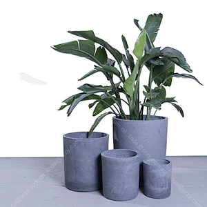 Cylinder Cement Flower pot molds 3D  Cylindrical Concrete Planter mold Silicone