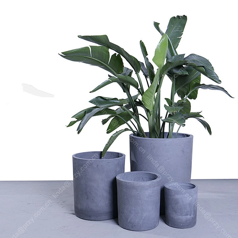 Cylinder Cement Flower pot molds 3D  Cylindrical Concrete Planter mold Silicone