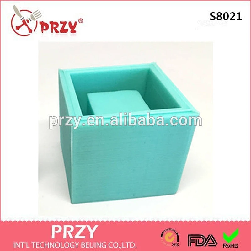3D Cube type Candle Pot silicone moulds concrete Vase Silicone Molds for Concrete
