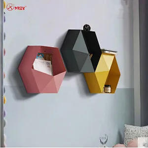 Wall Geometric wall decorations Mould Living Room hexagon diamond Wall hanging Shelf silicone molds