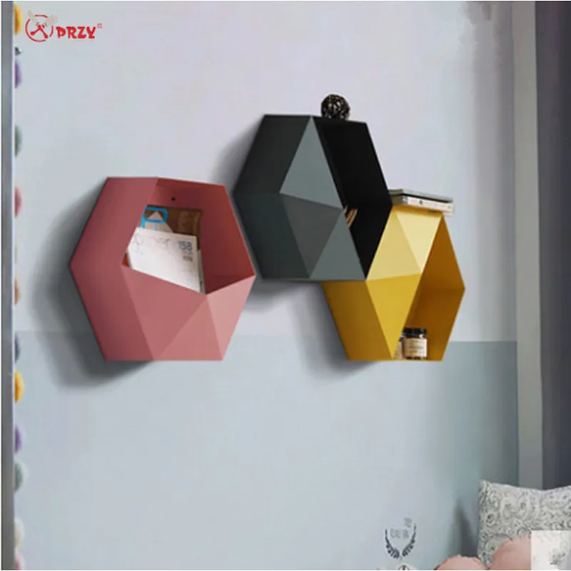 Wall Geometric wall decorations Mould Living Room hexagon diamond Wall hanging Shelf silicone molds
