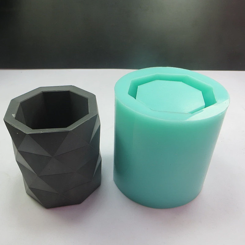 Silicone molds Concrete Crafts  Pen Holder mould 3d Geometric Mold Cement flower pot for Home Decoration