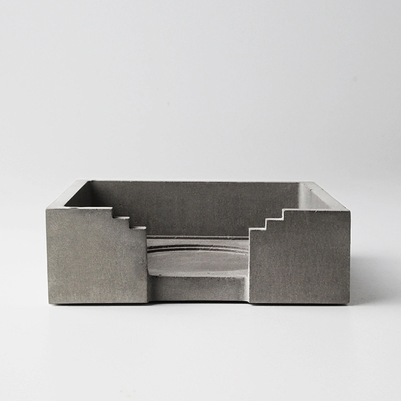 S9175 concrete tray molds notepaper holder moulds silicon forms for office desk decoration holder silicon ashtray mold