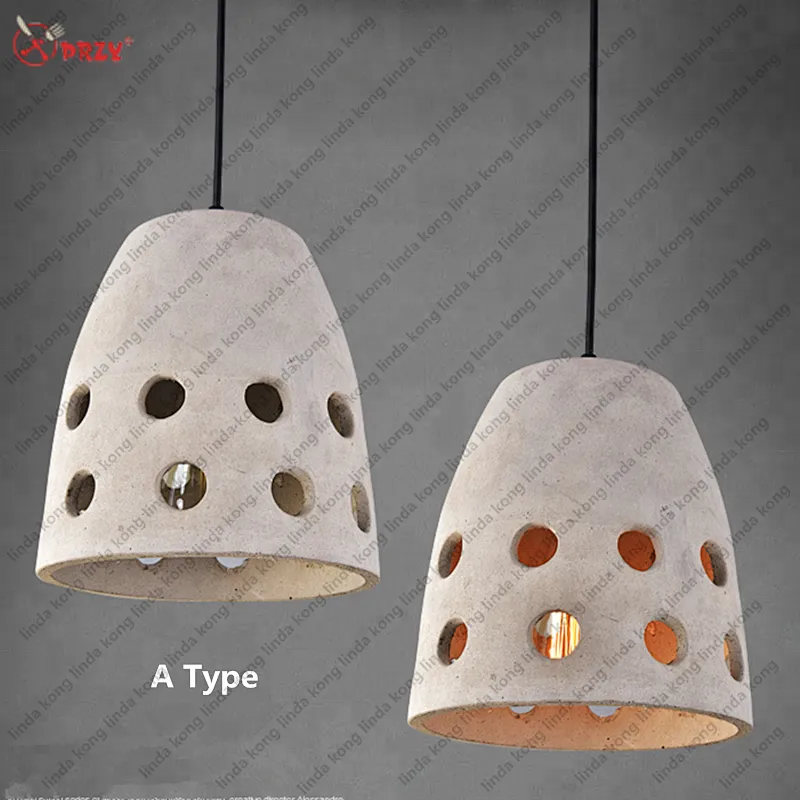 Noric Creative Industrial Hollow Cement chandelier mould Silicone Concrete Pendant Lights silicon Molds