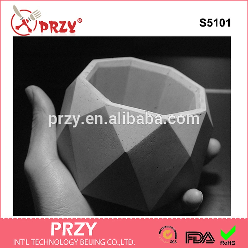 S5101 Polyhedron cement pots Cast Concrete Silicone Geometric Mold