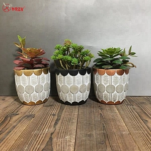 Simple wave pattern Cement planter Silicone mould office Concrete vase desk decorations Mold