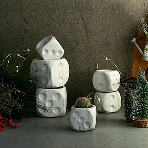 S9155 dice concret garden planter molds cement flower pot mould Succulent plants pot molds