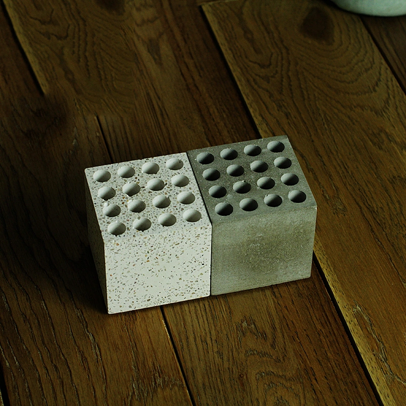 S9176 penholder concrete molds DIY desk decoration 16 cavities hole block molds