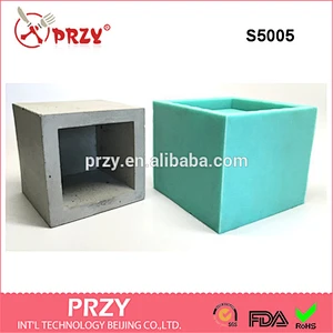 S5005 cube vase silicone mold 3d vase Multi meat plant cement flower pots European style multi flower pots mould