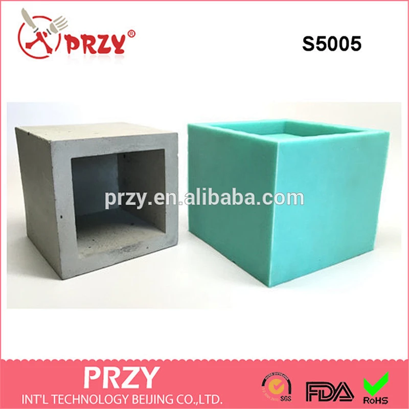 S5005 cube vase silicone mold 3d vase Multi meat plant cement flower pots European style multi flower pots mould