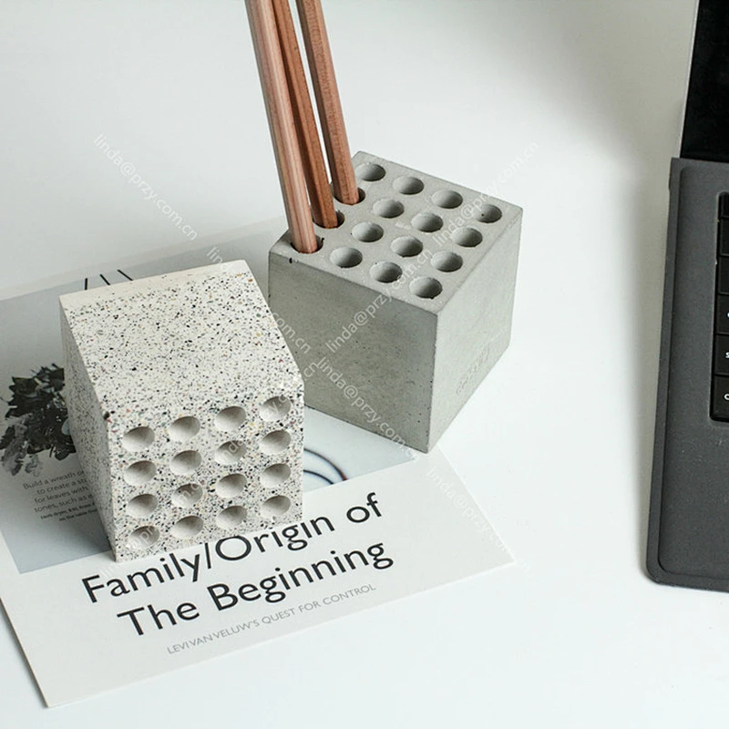 Concrete office stationery molds creative pen holder ornaments silicone mold Cement Pen Insertion mould