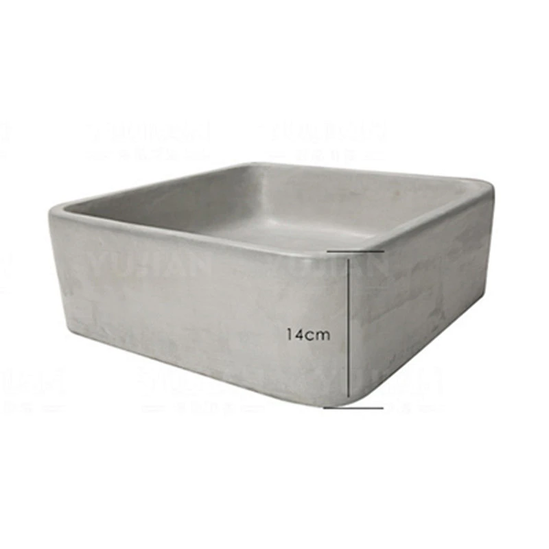 Square sink mold bathroom pot molds concrete sink craft moulds Wash Basin silicone mould with wooden frame