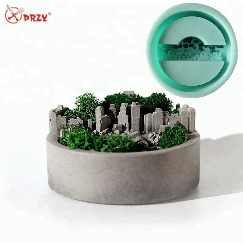 Creative Cement pen holder molds office vase decoration mold Silicone study concrete decorations mould