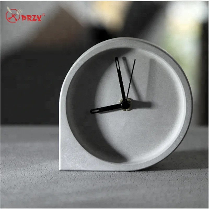 Geometric cement wall clock mold home Alarm clock forms Concrete bedroom desktop Clock molds
