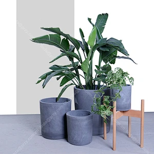 Cylinder Cement Flower pot molds 3D  Cylindrical Concrete Planter mold Silicone