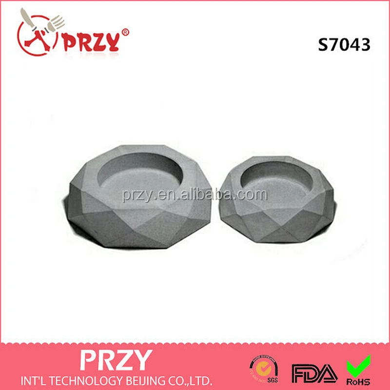 S7043 Polygon Cement concrete ashtray silicone soap mold