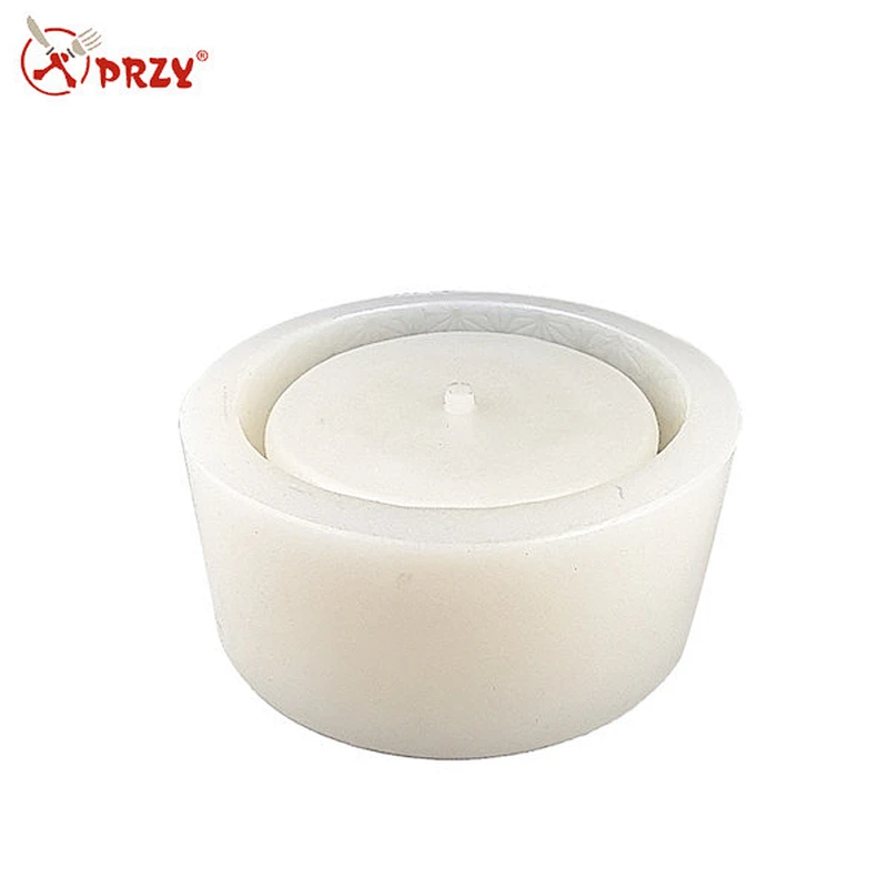 Cylindrical shape with pattern portrait cement concrete silicone flowerpot mold