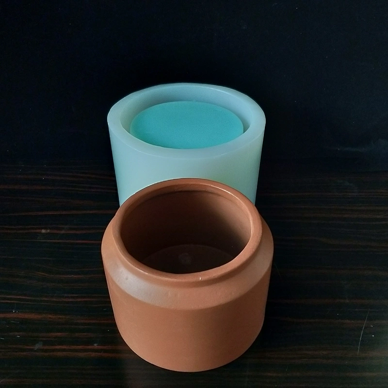 Large size simple round cement flower pot silicone mould